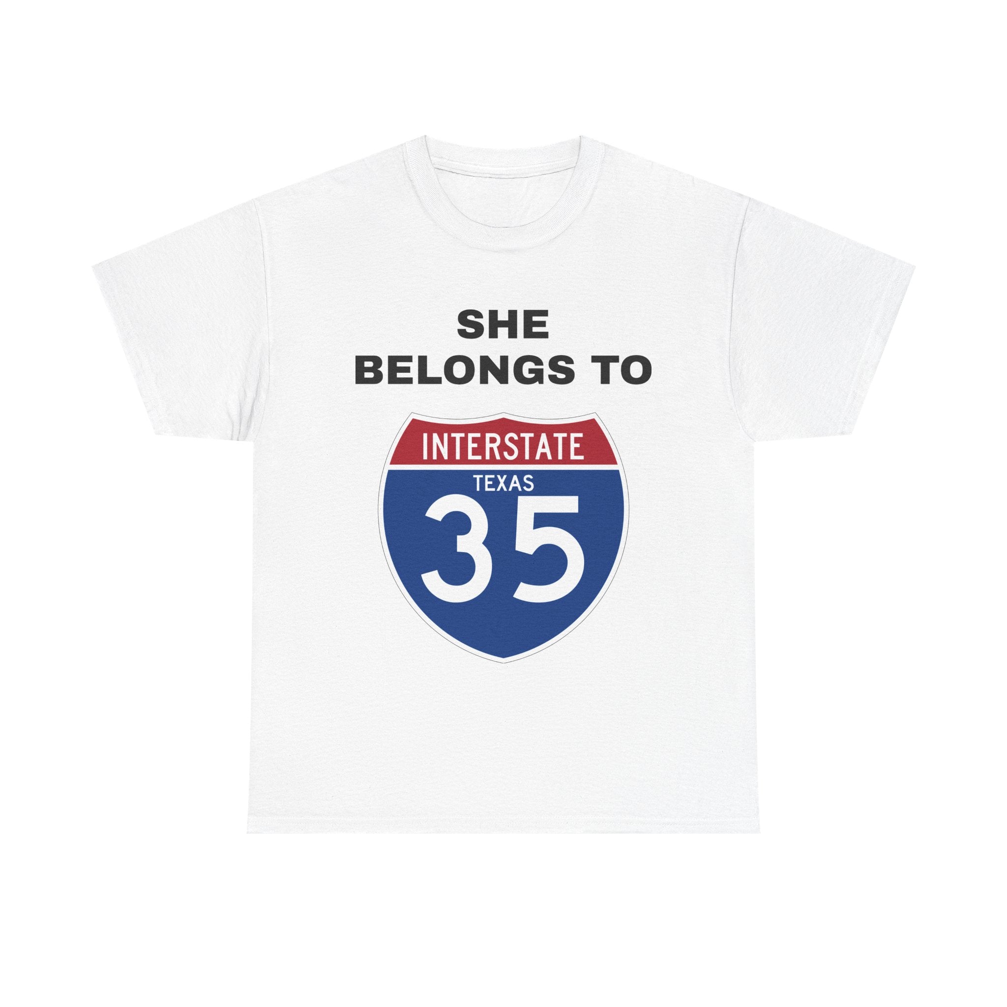 Texas Interstate 35 Tee, Fun Women's Shirt, Casual Cotton Top, Travel Souvenir, Gift for Road Trip Lovers