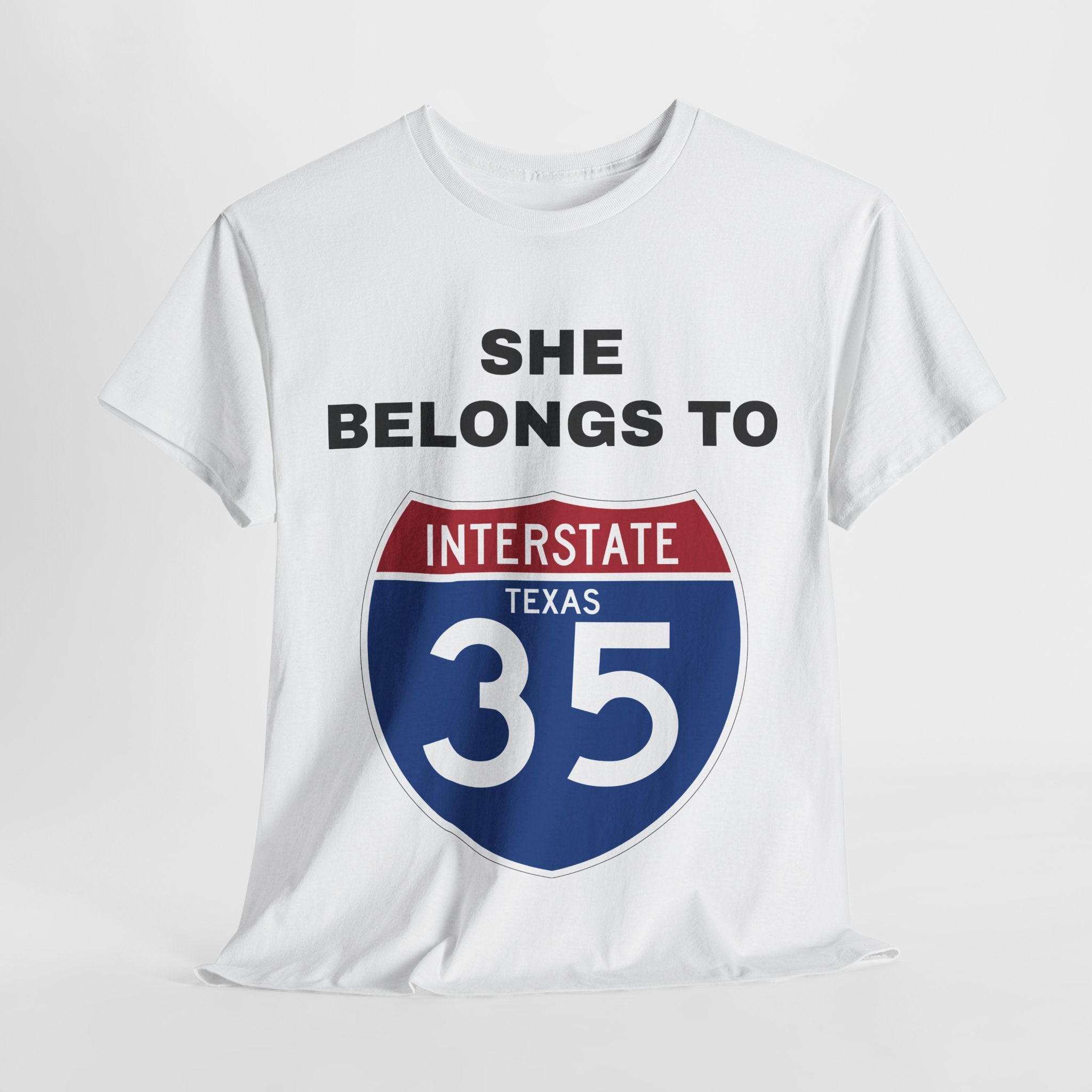 Texas Interstate 35 Tee, Fun Women's Shirt, Casual Cotton Top, Travel Souvenir, Gift for Road Trip Lovers