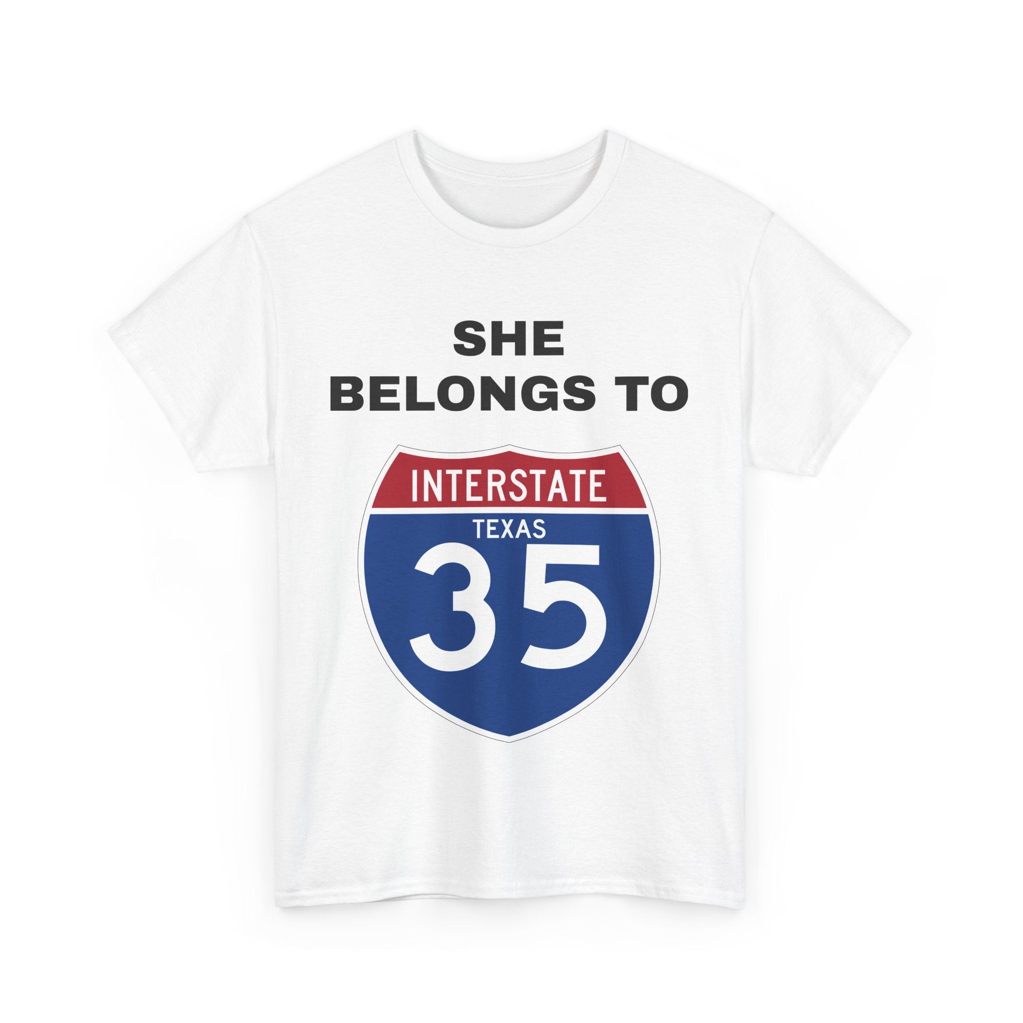 Texas Interstate 35 Tee, Fun Women's Shirt, Casual Cotton Top, Travel Souvenir, Gift for Road Trip Lovers